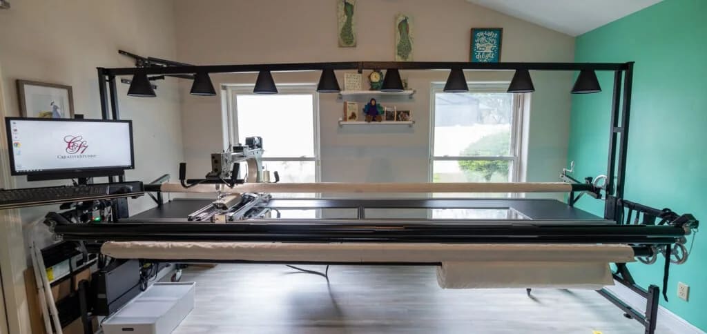 Gammill Statler long-arm quilting machine in the studio
