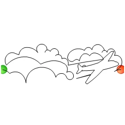 Stitch outline of Air Plane