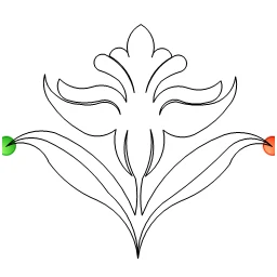Stitch outline of alternating flower 1