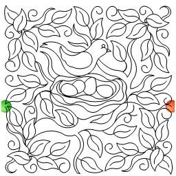 Stitch outline of Bird in Nest Block