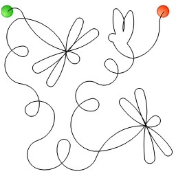 Stitch outline of dragonflies
