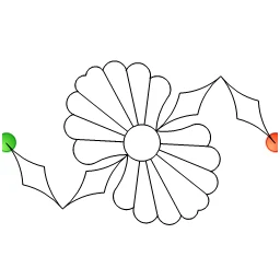 Stitch outline of elegant daisy border 1