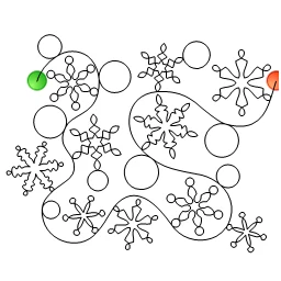 Stitch outline of EQS Mixed Snowflakes and Pearls e2e