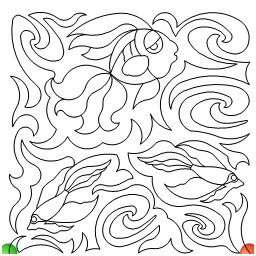 Stitch outline of fancy fish