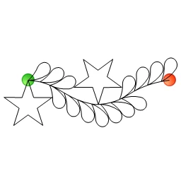 Stitch outline of Feather and Star Border