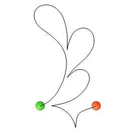 Stitch outline of feather chain