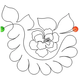 Stitch outline of Feathered Garden 2 (8 inch)