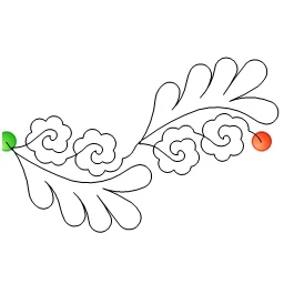 Stitch outline of Feathered Garden 4 (10 inch)