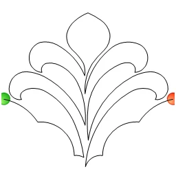 Stitch outline of feathered shell alternating