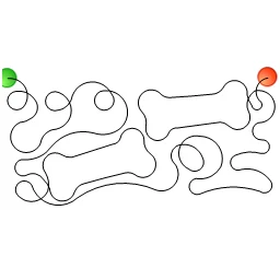 Stitch outline of FIS-Dog-Bones-Rectangular-Meander