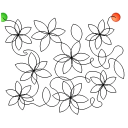 Stitch outline of flower pano