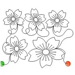 Stitch outline of flower pano 1