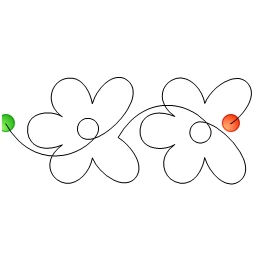 Stitch outline of Flower Power