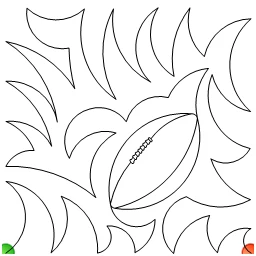 Stitch outline of football