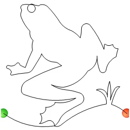 Stitch outline of frog