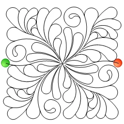 Stitch outline of fulton-feather-panto