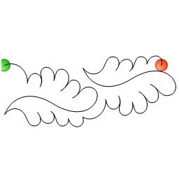 Stitch outline of Funky Feathers