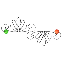 Stitch outline of GQS-02 Feather Flower Overall