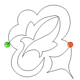 Stitch outline of hawthorn