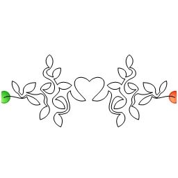 Stitch outline of heart vine border