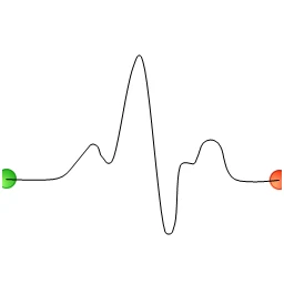 Stitch outline of heartbeat