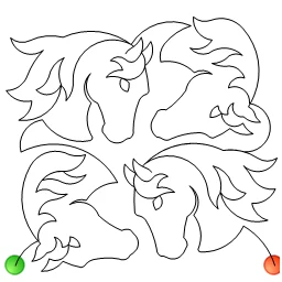 Stitch outline of Horse Heads e2e