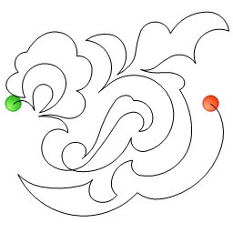 Stitch outline of jacobean
