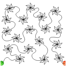Stitch outline of ME-072 Pinwheel Meander