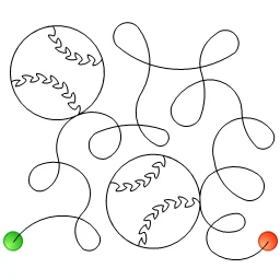 Stitch outline of Meandering Baseballs e2e