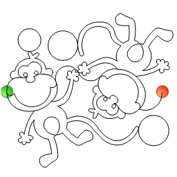 Stitch outline of Monkeys e2e