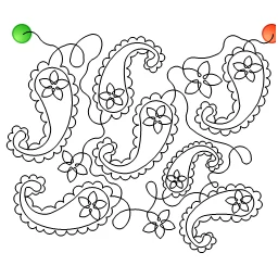 Stitch outline of paisley simple