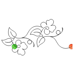 Stitch outline of Pansies