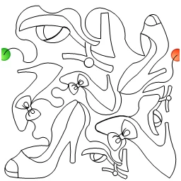 Stitch outline of shoefetish
