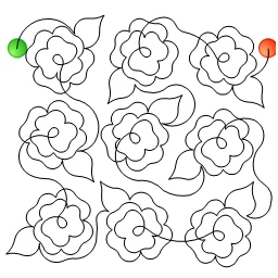 Stitch outline of Simply Roses Panto