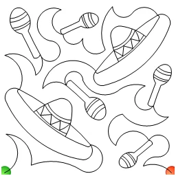 Stitch outline of sombreros