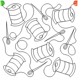 Stitch outline of ss-dbd-spools of thread e2e