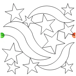 Stitch outline of Star Spangled Banner Block