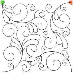 Stitch outline of Swirls & Feathers 3 BLK PANT