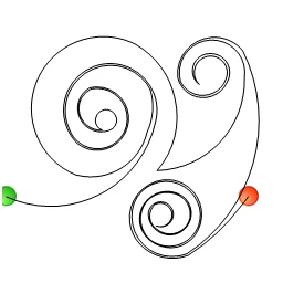Stitch outline of SwirlsTwo