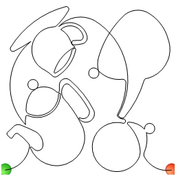 Stitch outline of Tea Party b2b
