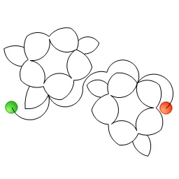 Stitch outline of Tumbling Flowers e2e