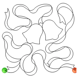 Stitch outline of Wedding Bells and Ribbons e2e