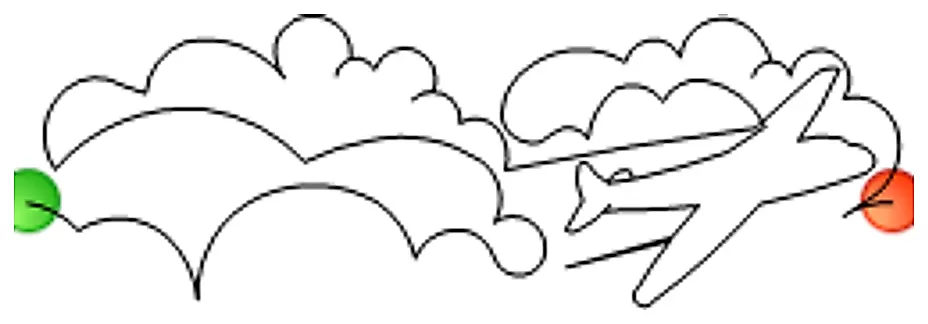 Stitch outline of Air Plane