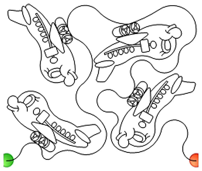 Stitch outline of airplanes baby e2e