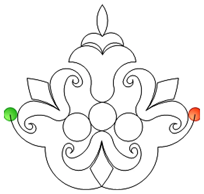 Stitch outline of allys bloom panto