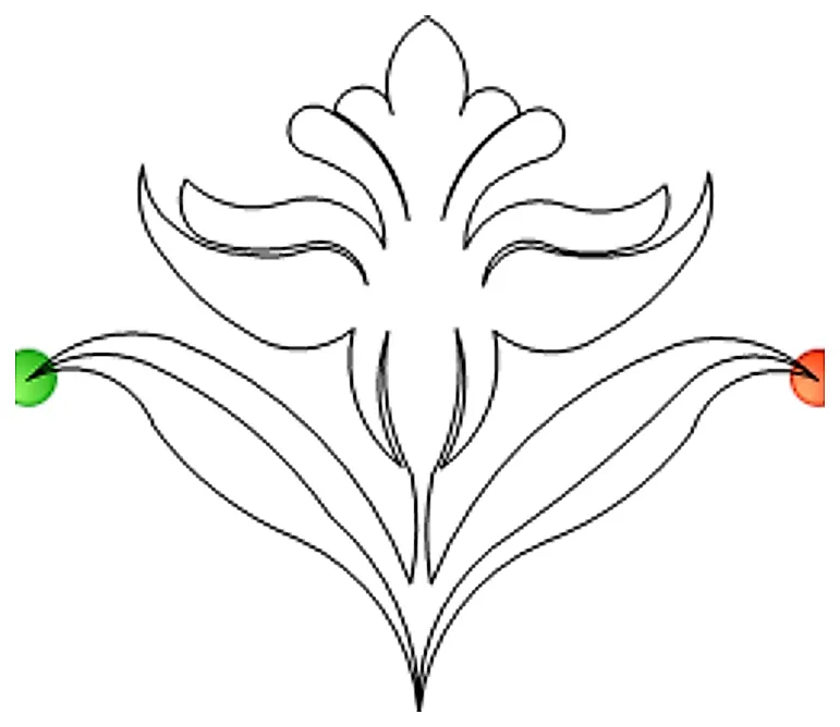Stitch outline of alternating flower 1