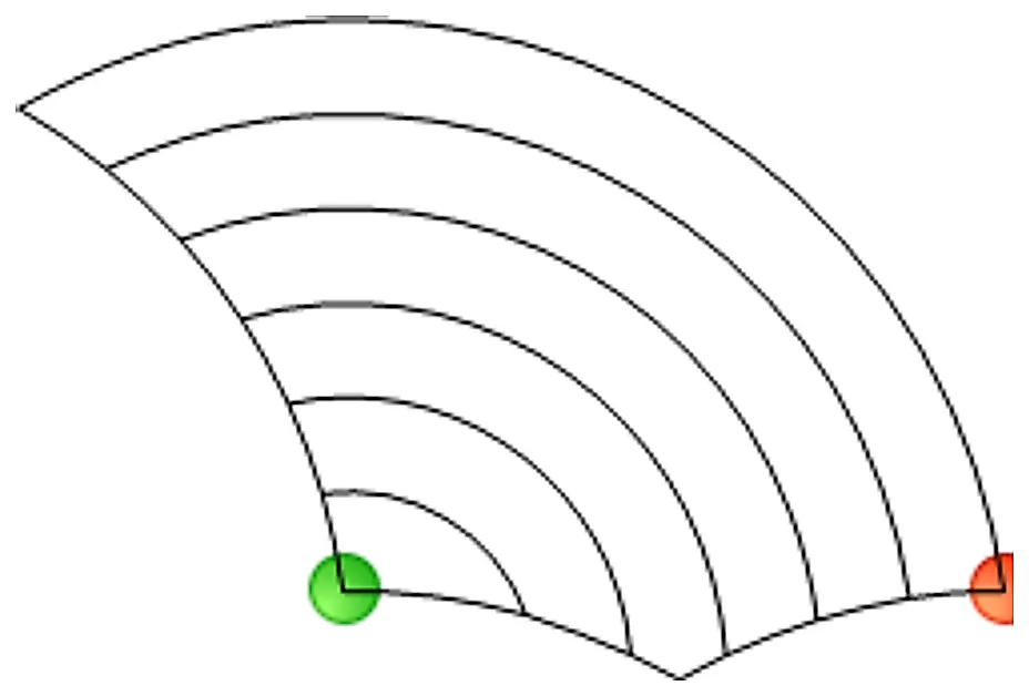 Stitch outline of baptist fan middle row