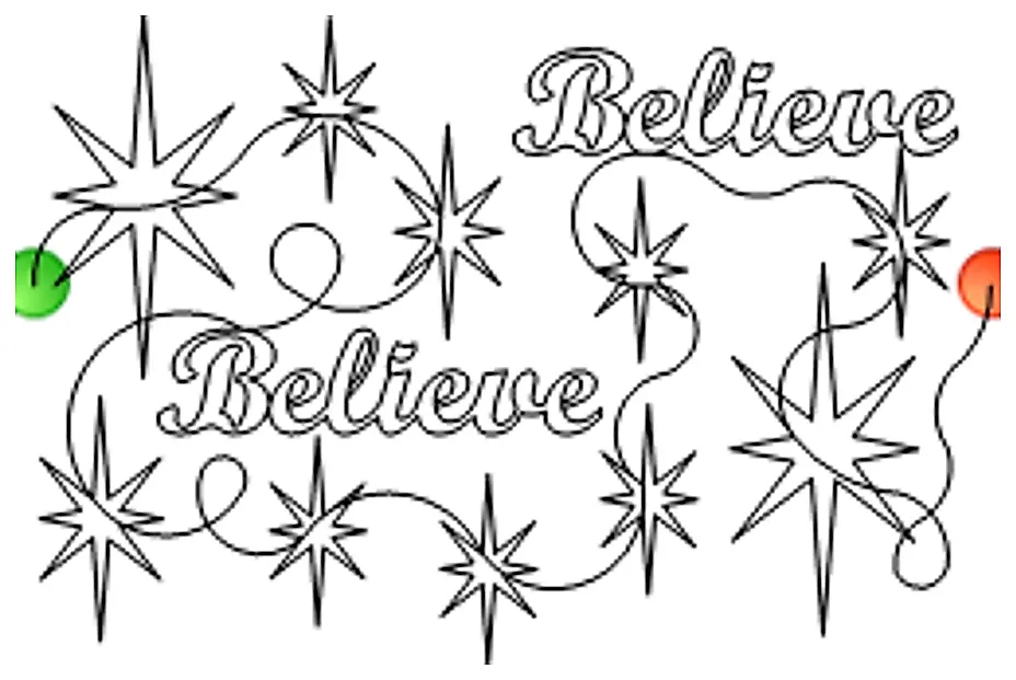 Stitch outline of Believe