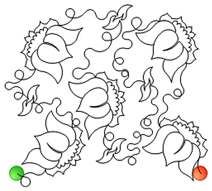 Stitch outline of Blooming Elegance Panto