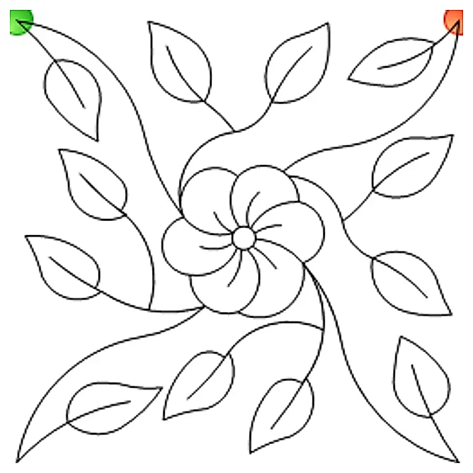 Stitch outline of Blooming Vine by Dave Dennis